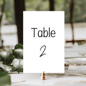 AVA – Minimalist Wedding Table Number Card Template – Download – Editable – Printable