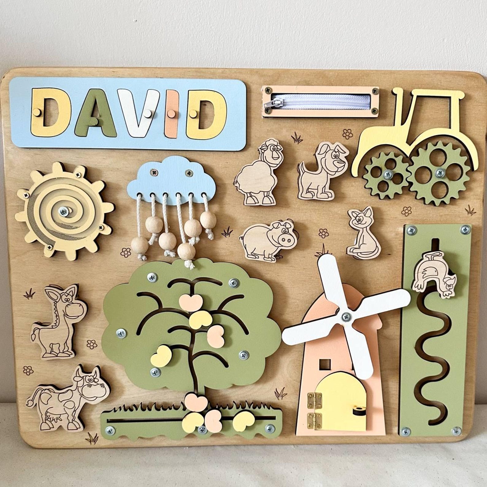 Developmental Board Farm, Busy Board, Personal Montessori Board ...