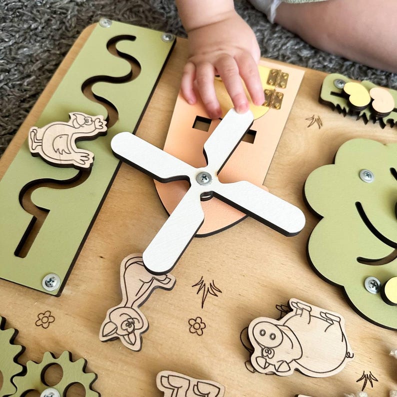 Developmental Board Farm, Busy Board, Personal Montessori Board ...