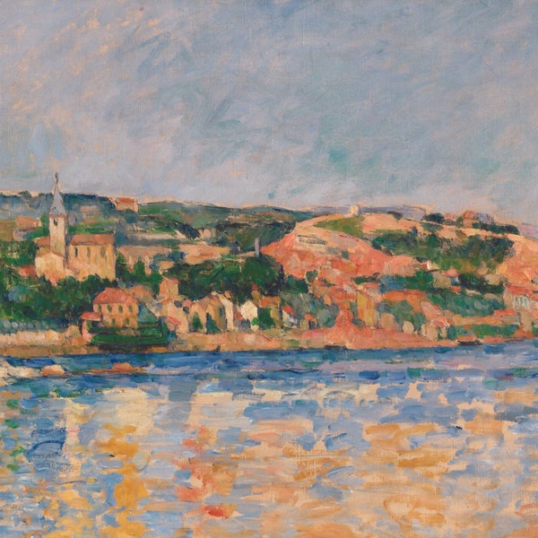 Village au bord de l’eau - par Paul Cezanne - Téléchargement numérique instantané