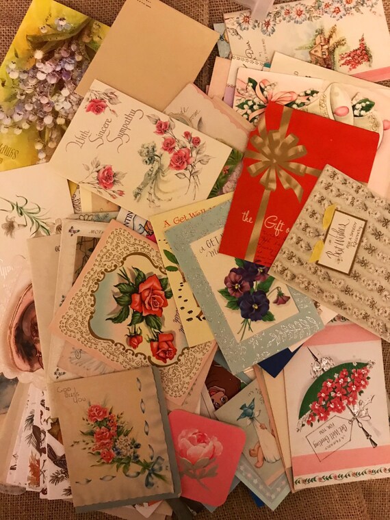 True Vintage Greeting Cards Set Of 5 Cards Vintage Cards For Etsy Il 570xN.3176480818 G299