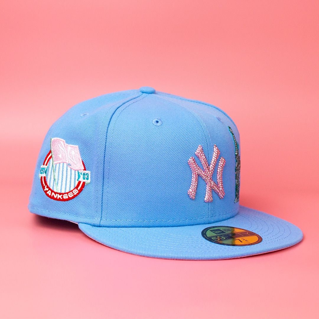 New York Yankees Cotton Candy Swarovski Crystal Cap Etsy UK