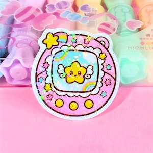 Adesivo de brinquedo japonês kawaii - Adesivo fofo de estrelas de arco-íris - Adesivo holográfico kawaii - Adesivo holográfico fofo - Adesivo fofo à prova d'água com glitter