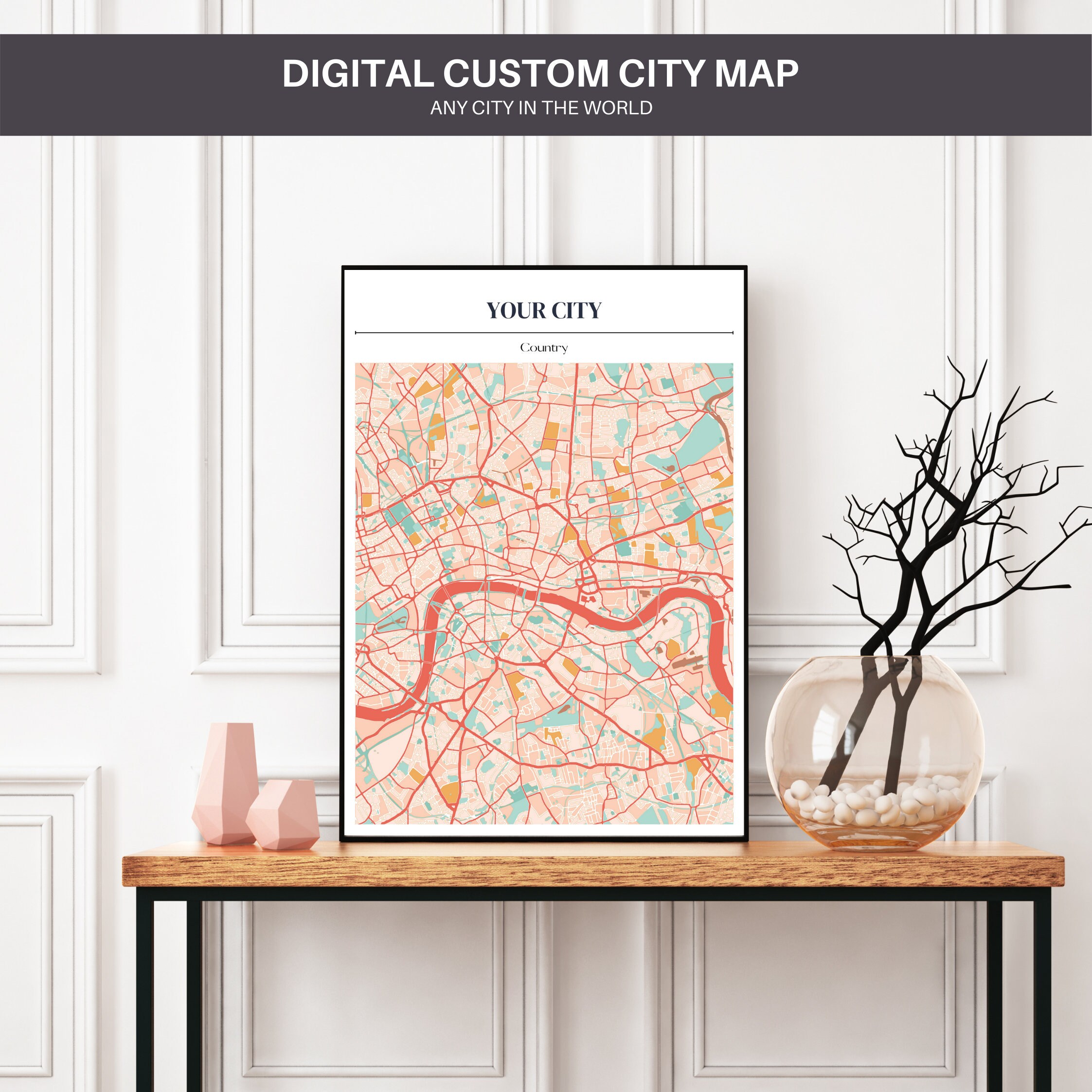 Stadt karte Druck Stadt Karte Digitaldruck Stadt Karte | Etsy