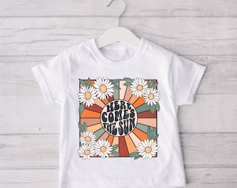 The Beatles Inspiré Tee T Shirt Enfant Bébé Enfants Vêtements Musique Cadeau Rock Fleurs Rétro vintage Été Imprimer Fleurs Marguerites