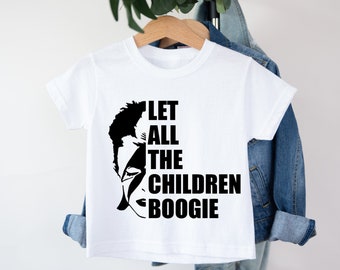 David Bowie Let All The Children Boogie  Inspired Tee T Shirt Toddler Baby Kids Clothing Music Gift Rebel Rebel Ziggy Stardust Rock Iconic