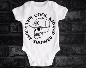 Cool Kid Baby Body Weste Onesie Kleinkind Baby Kinder Kleidung Geschenk Rock Emo Goth Alternative Mode Musik Liebhaber Skeleton Skull Skater Boy