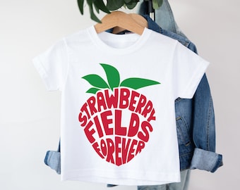 The Beatles Inspired Tee T Shirt Toddler Baby Kids Clothing Music Gift Rock Flowers Retro Strawberry Fields