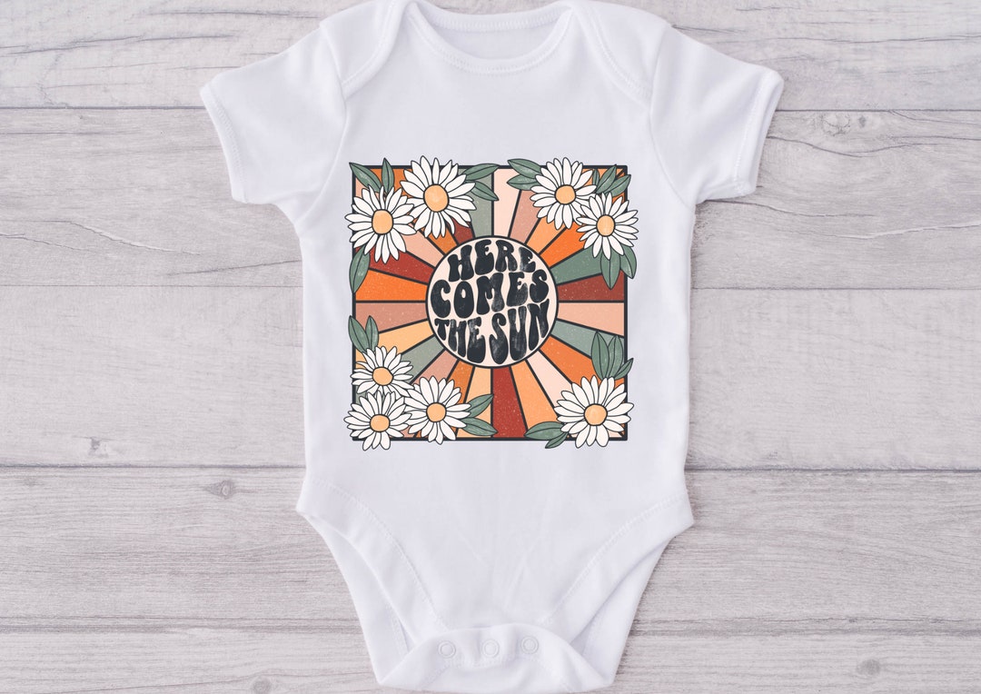 Here Comes the Sun Baby Bodysuit, Baby Vest, the Beatles Baby Clothes