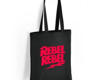 Rebel Rebel Black Tote Shopper Messenger Bag