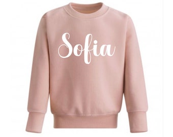 SALE Personalised Name Pink Jumper Sweatshirt, Kids Personalised Jumper, Sweatshirts for Kids, Custom Name Gift, Gifts For Kids Birthday