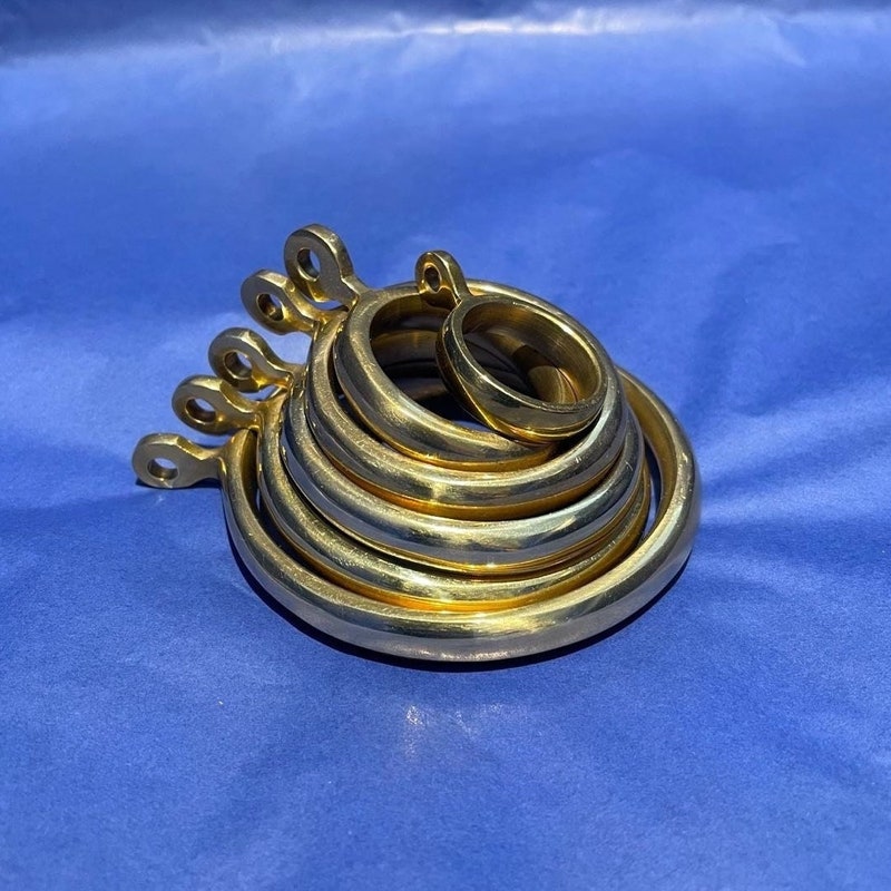 1-3/8" Solid Wood Drapery Rings With Brass Clips In
