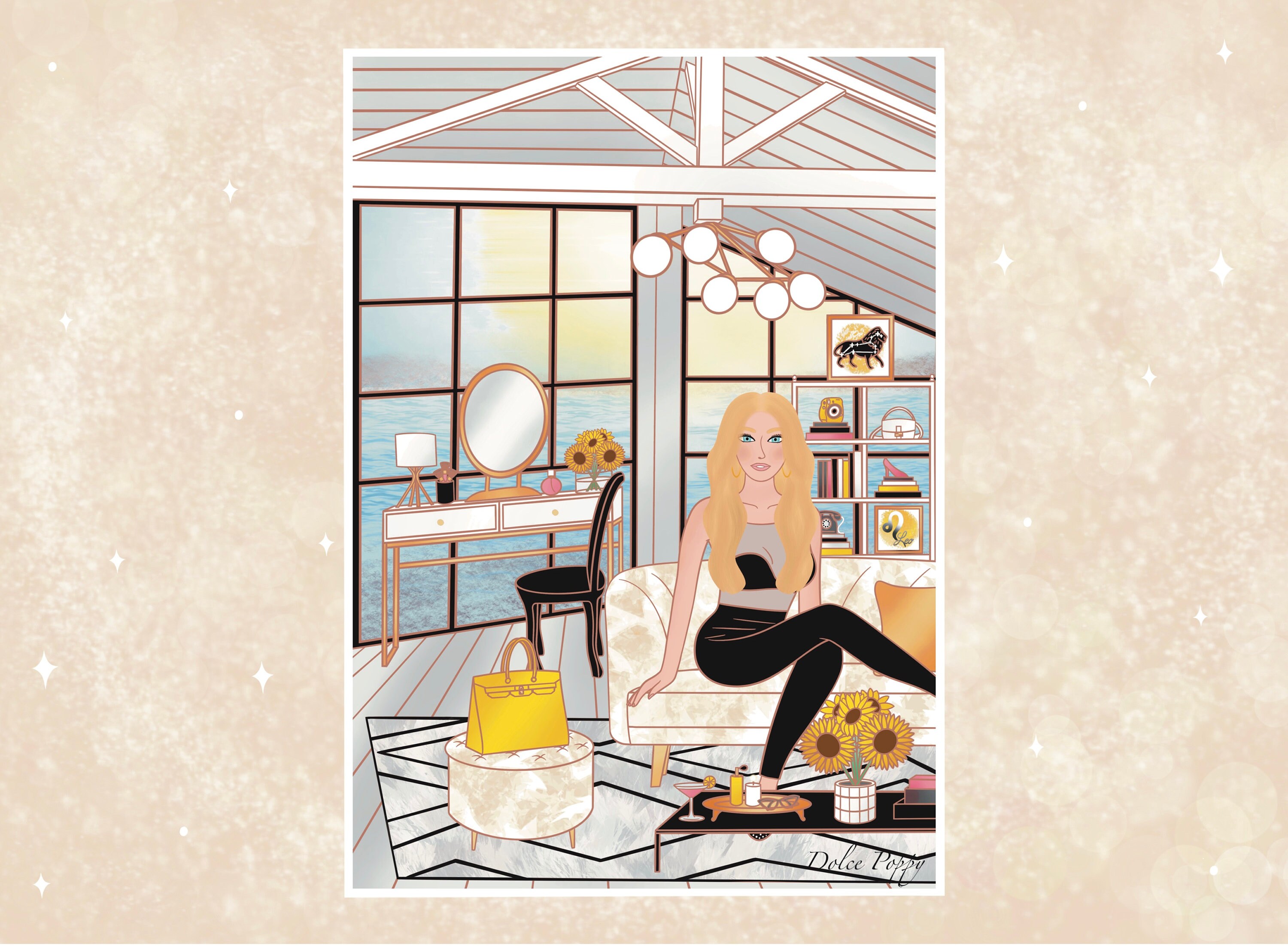 Affiche A4 | A5 - Lion L'univers Astrologique Personnalisable