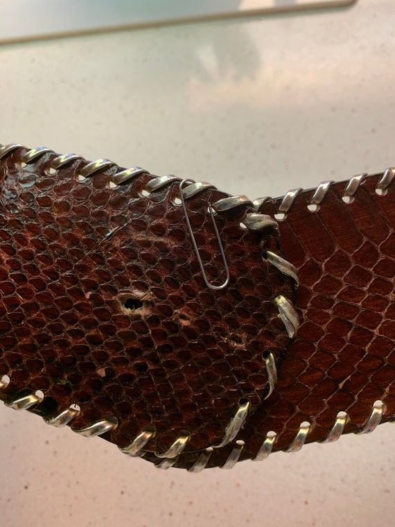 Marconi snake skin brown leather belt