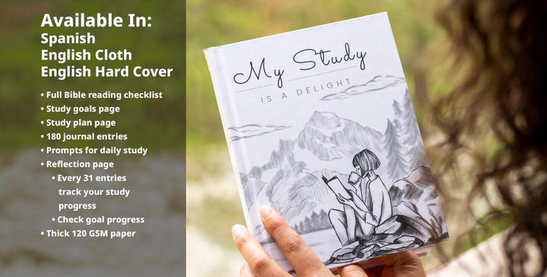 JW Gift - Bible Journal for Jehovah's Witnesses - My Study is a Delight - Pioneer School Gift - JW Bible Study Notebook - JW Baptism Gift image 2