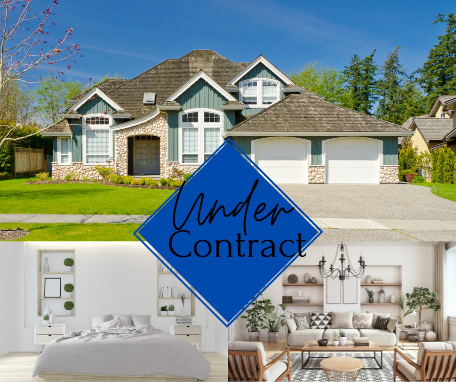 Real Estate Just Listed Under Contract Sold Badges Canva Etsy