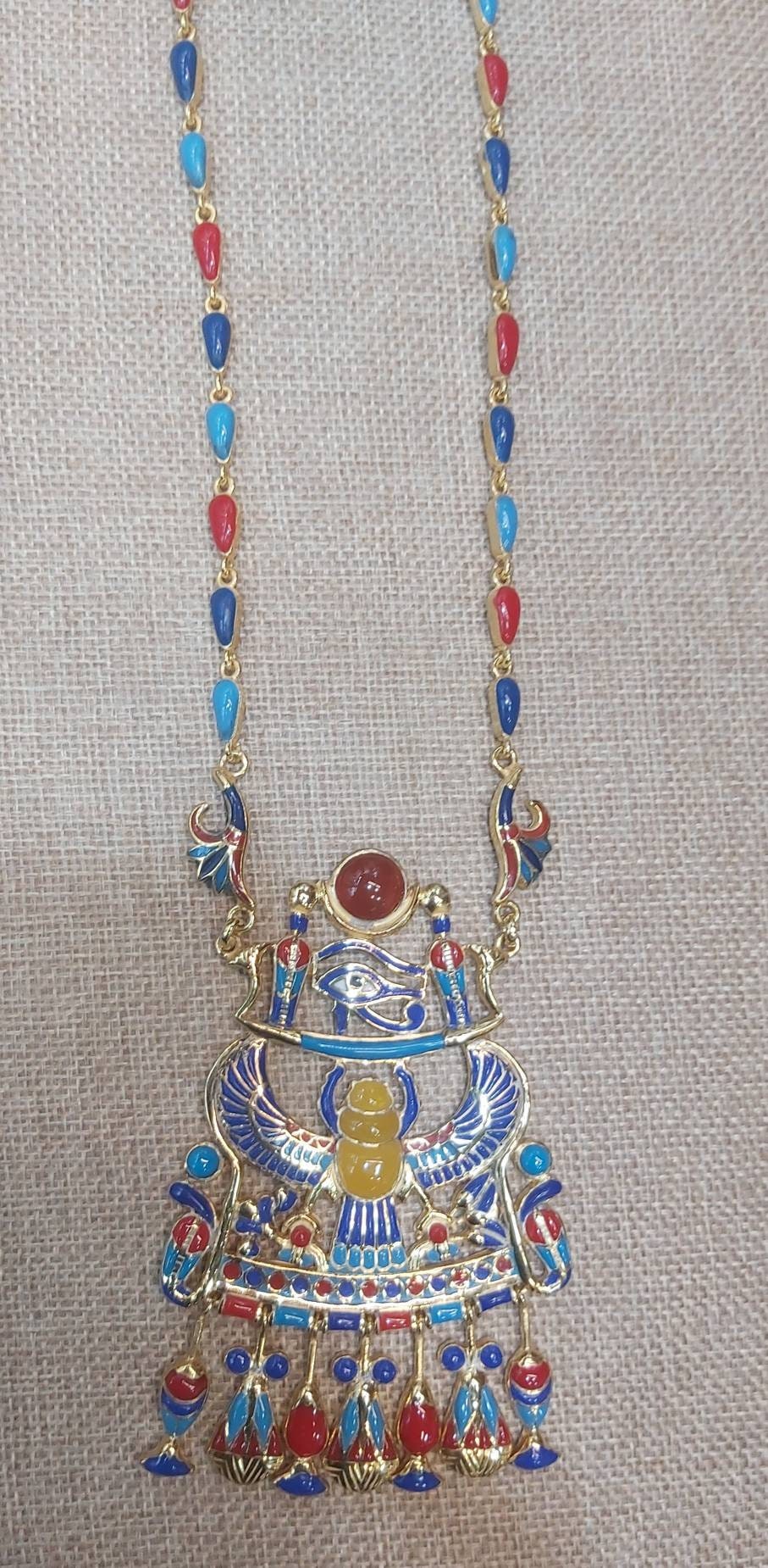 Egyptian Tutankhamun Silver Necklace. - Thumbnail 3
