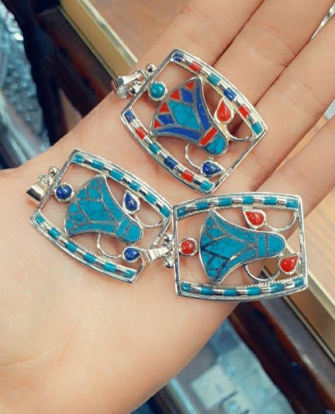 Handmade Egyptian Sterling Silver 925 Lotus Flower Necklace - Thumbnail 2