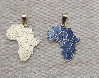 Handmade Egyptian 18K Africa Map Pendant