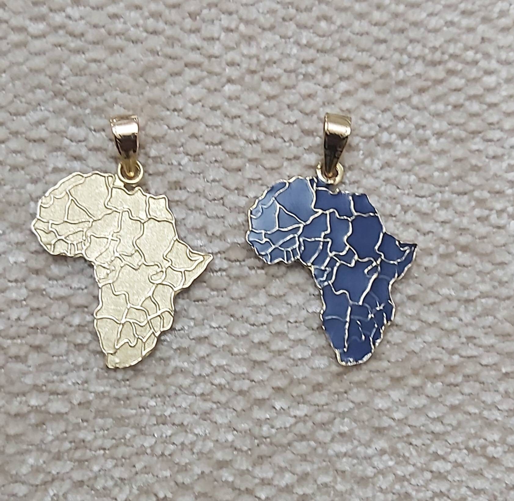 Handmade Egyptian 18K Africa Map Pendant - Image 1