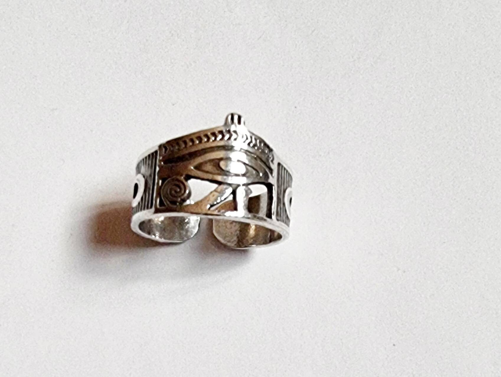 Handmade Egyptian 925 Silver Eye Of Horus with Sided Key of Life - Thumbnail 7
