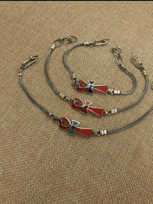 Handmade Egyptian Silver 925 Key of life Bracelet - Thumbnail 7