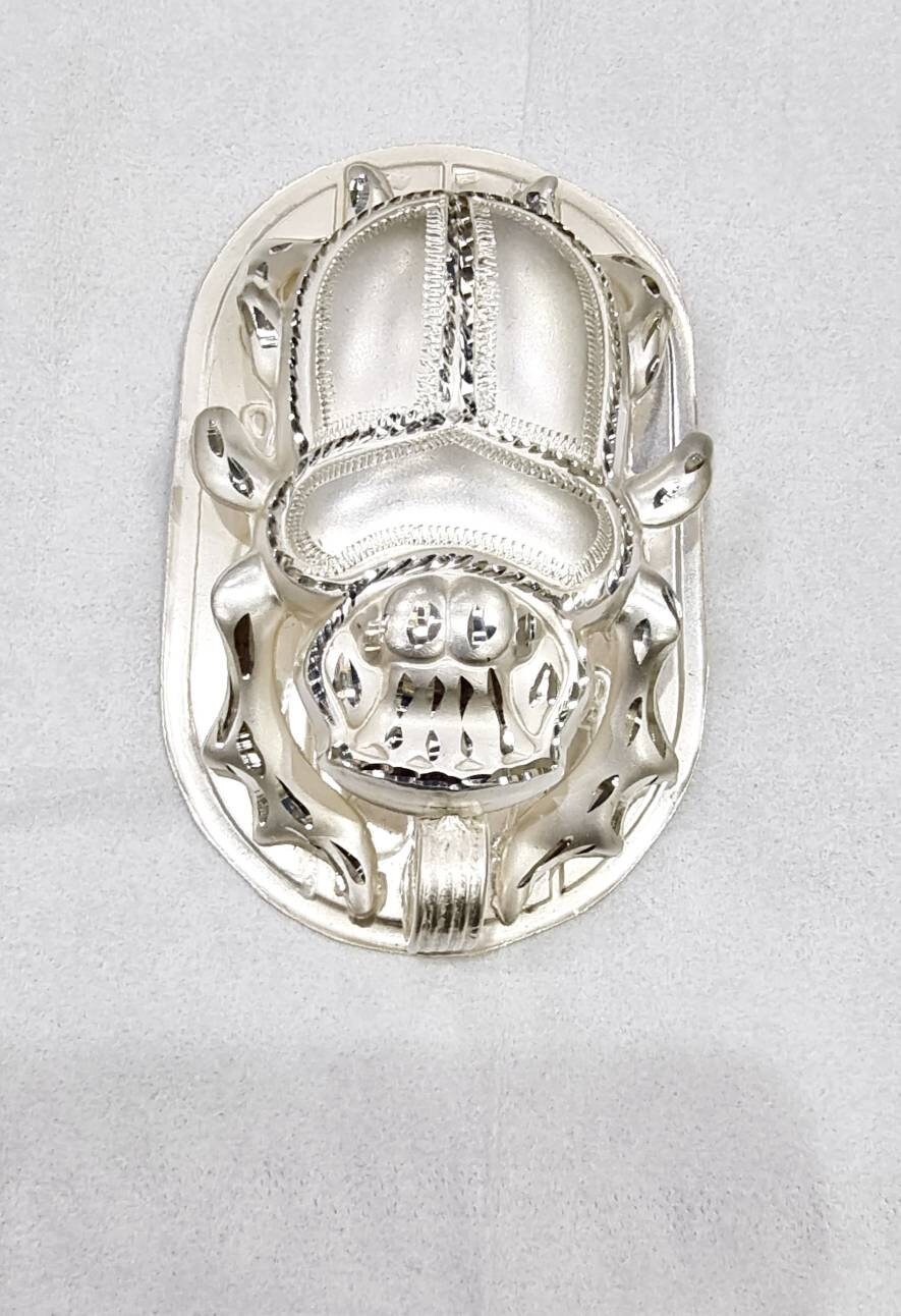 Egyptian Handmade Silver 925 Scarab Pendant ,Egyptian Beetle Pendant - Thumbnail 4