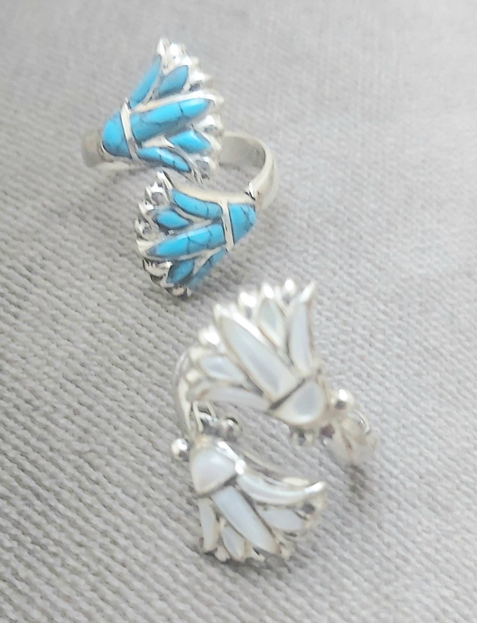 Egyptian Handmade Silver 925 Lotus Ring - Thumbnail 2