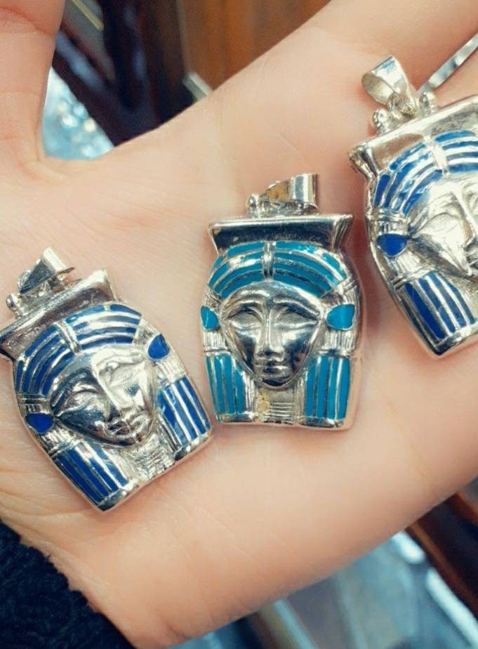 Egyptian Handmade Sterling Silver Hathor Necklace - Thumbnail 3