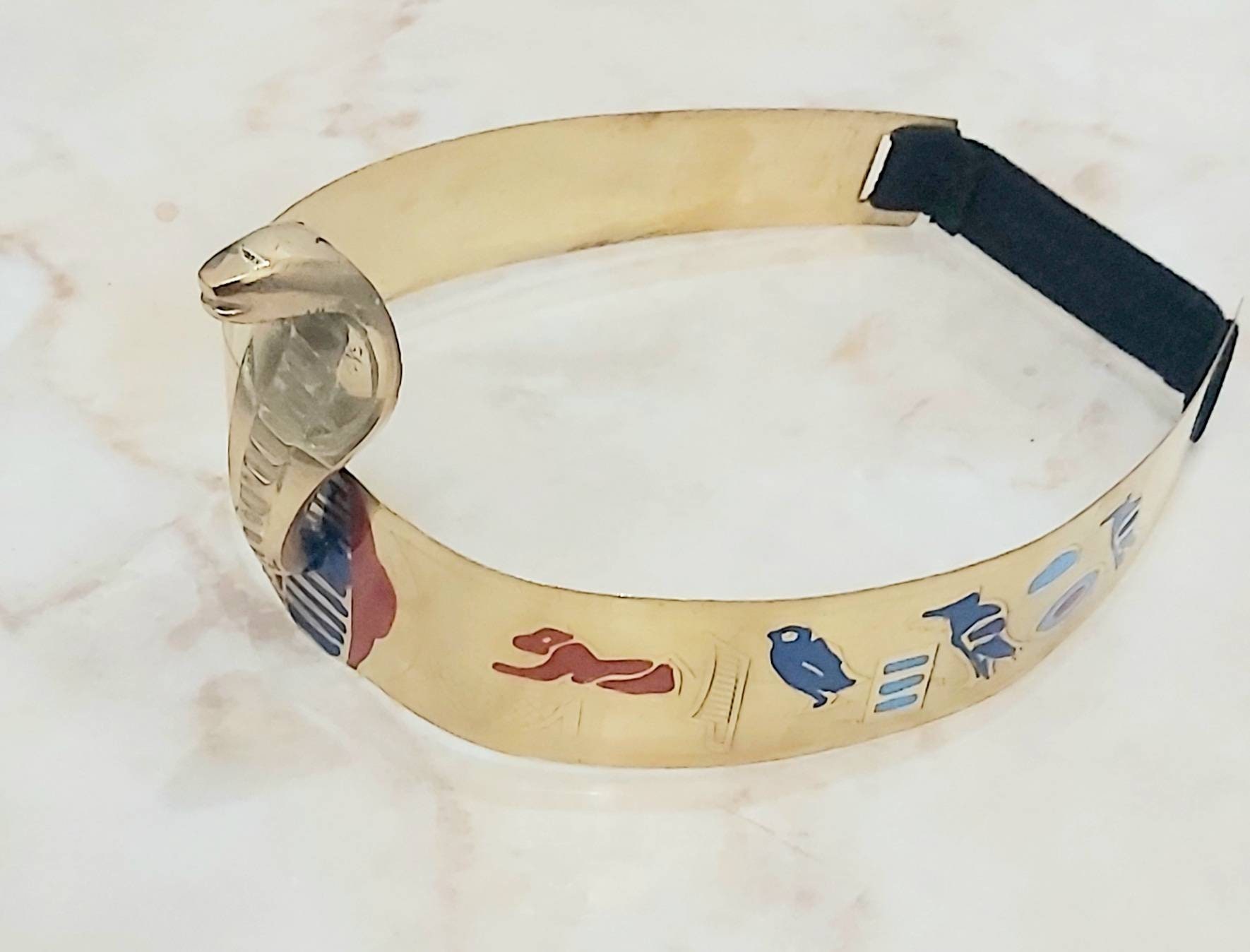Egyptian Queen Cleopatra Brass Cobra Crown Headband - Thumbnail 2