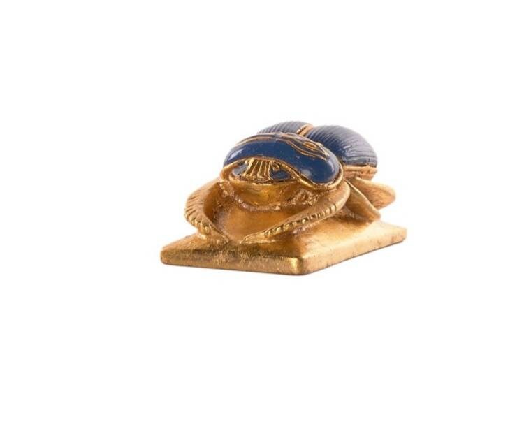 Egyptian Blue Golden Scarab - Thumbnail 3