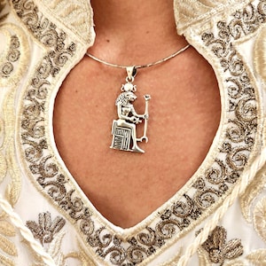 Handmade Egyptian Sekhmet Sterling Silver Necklace.
