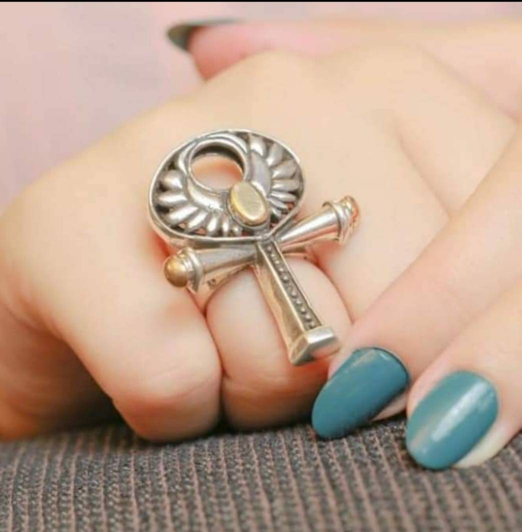 Handmade Egyptian Silver 925 Kemet Key of life Ring,World Wide Express Shipping - Thumbnail 6