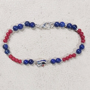 Handmade Egyptian 925 Silver With Gemstone Eye Of Horus Bracelet, Unisex Bracelet.