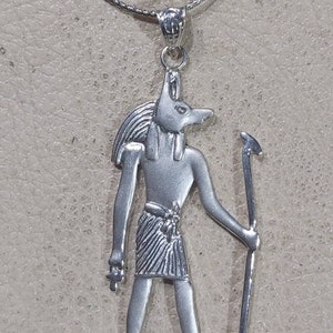 Egyptian Sterling Silver Anubis Necklace.