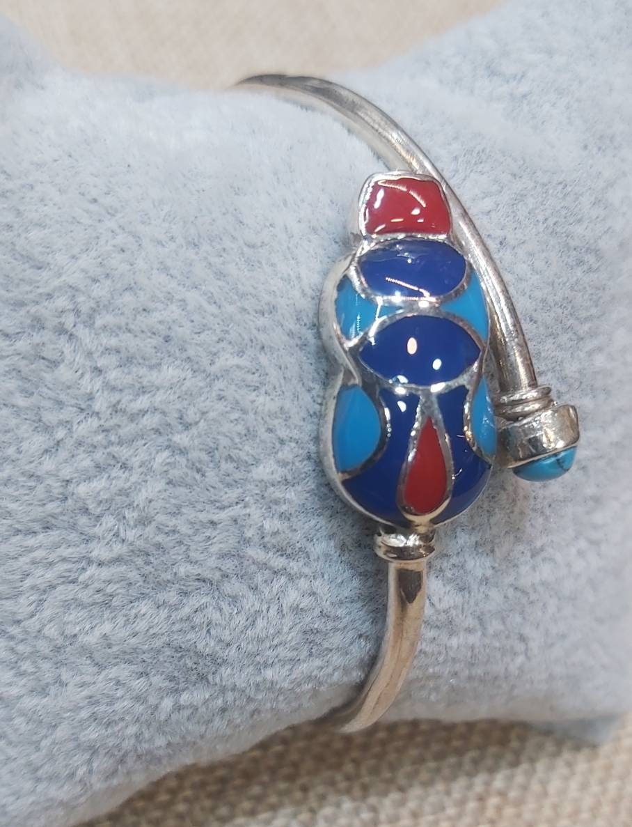 Handmade Egyptian Sterling Silver 925 Scarab Bracelet Bangel