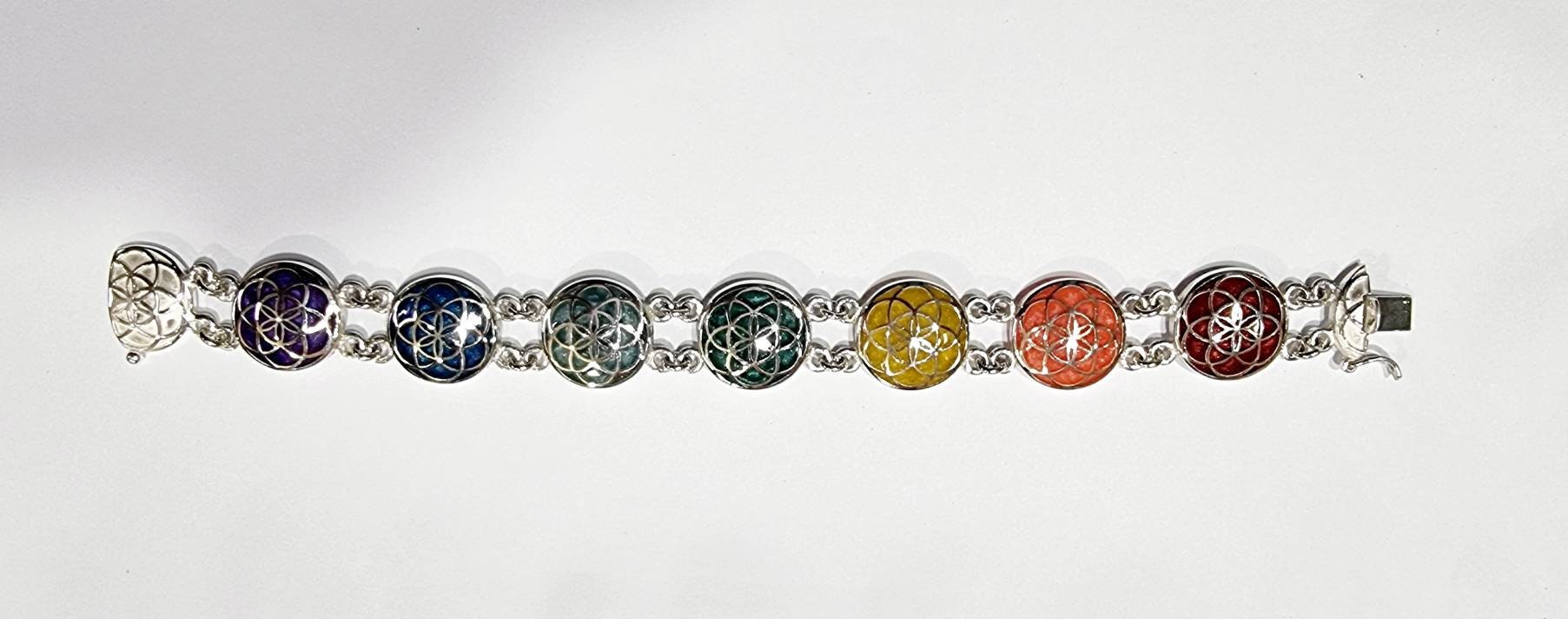 Handmade Egyptian 925 Silver Colorful Egyptian Bracelet - Thumbnail 6