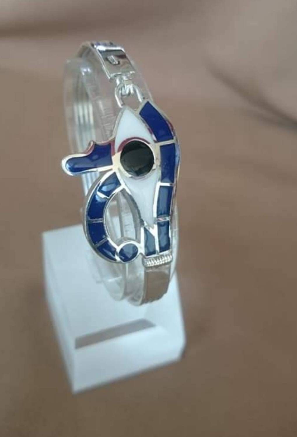 Egyptian Handmade Sterling Silver 925 Eye Of Horus Bracelet - Thumbnail 5