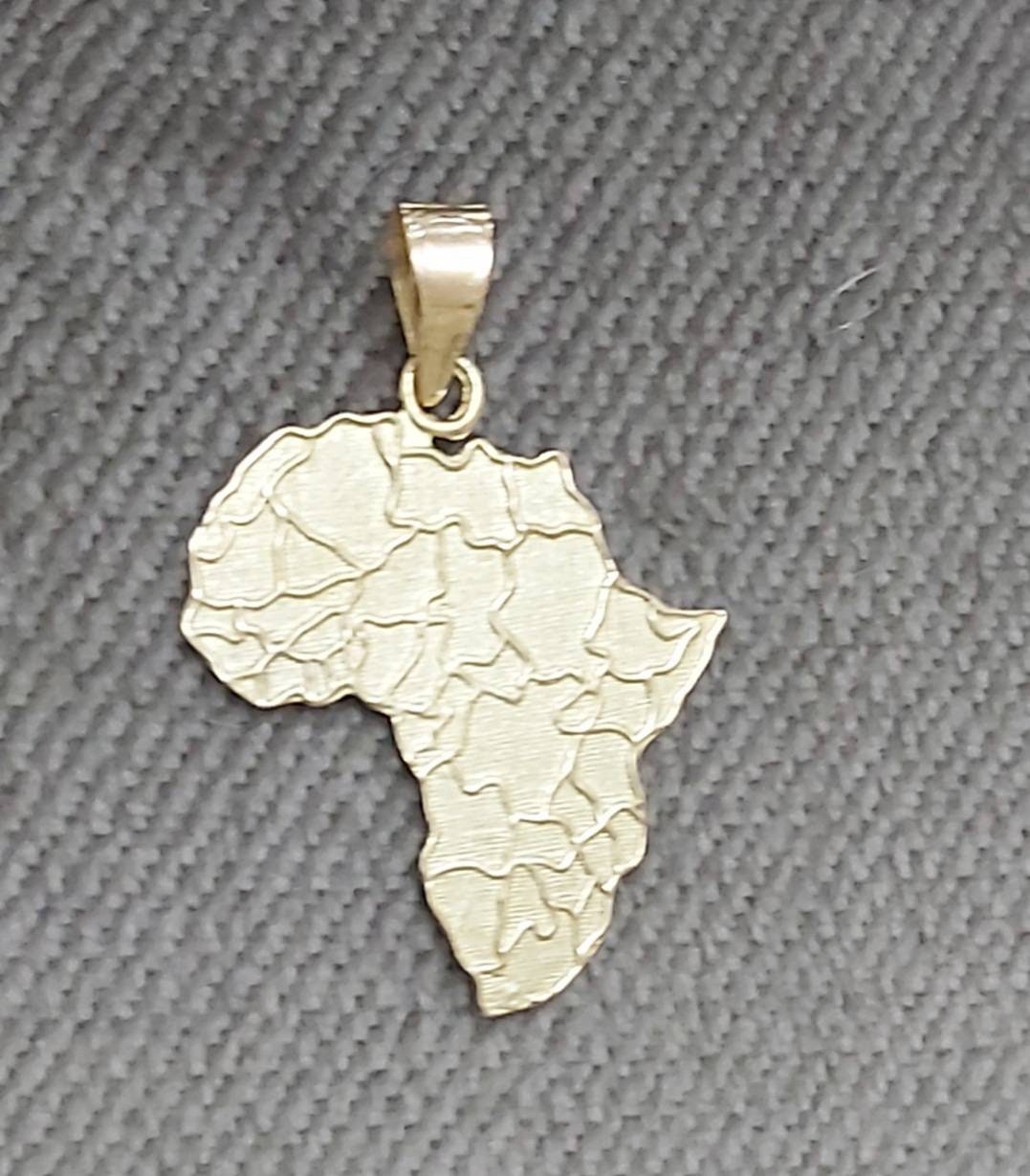 Handmade Egyptian 18K Africa Map Pendant - Thumbnail 4