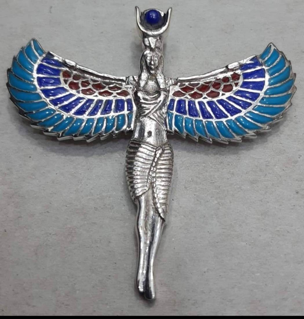 Egyptian Handmade Isis Silver Necklace
