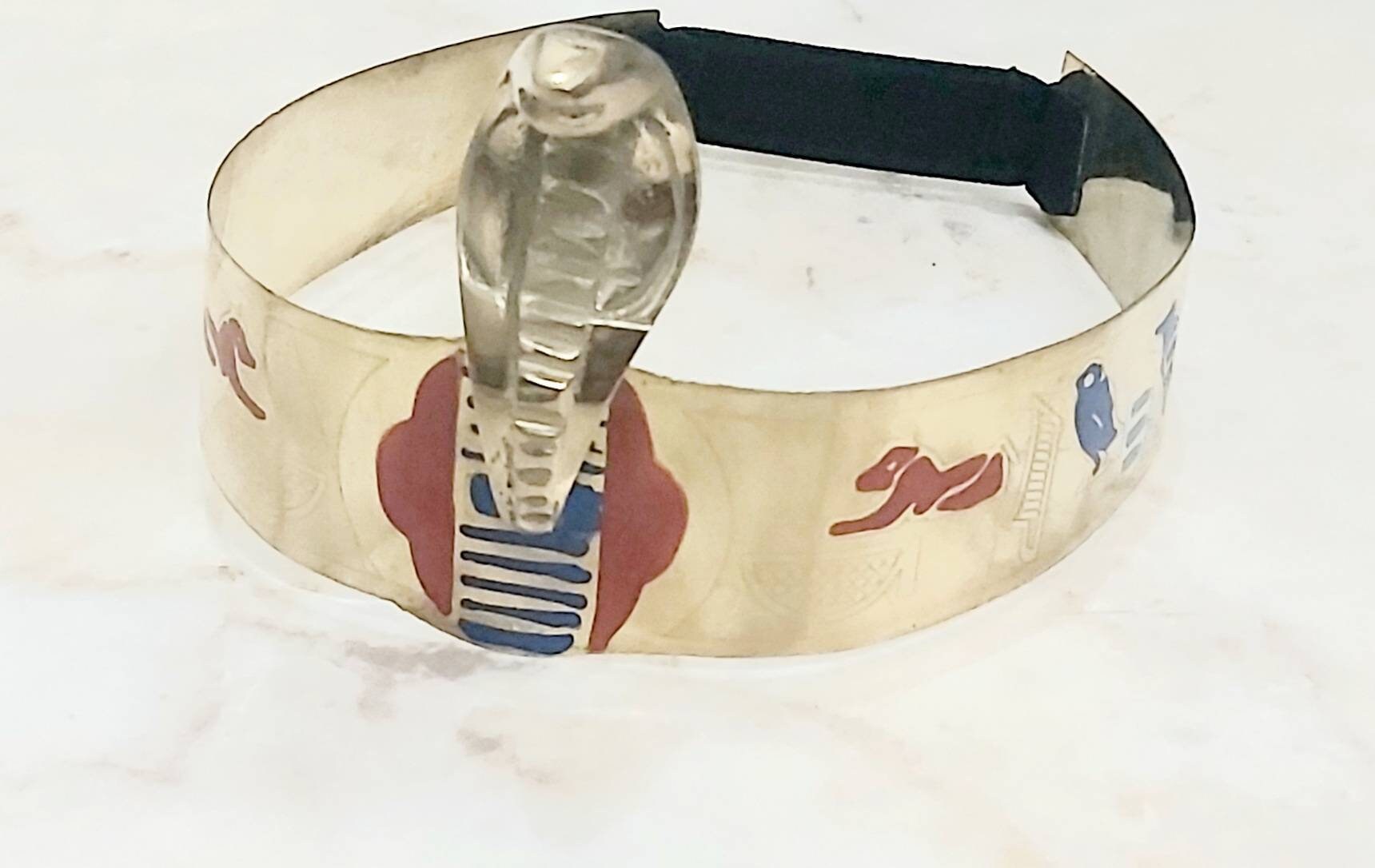 Egyptian Queen Cleopatra Brass Cobra Crown Headband - Thumbnail 7