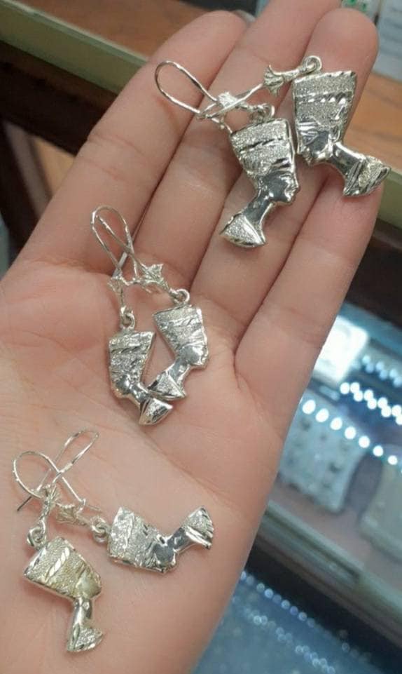 Egyptian Handmade Sterling Silver 925 Nefertiti Mask Pendant