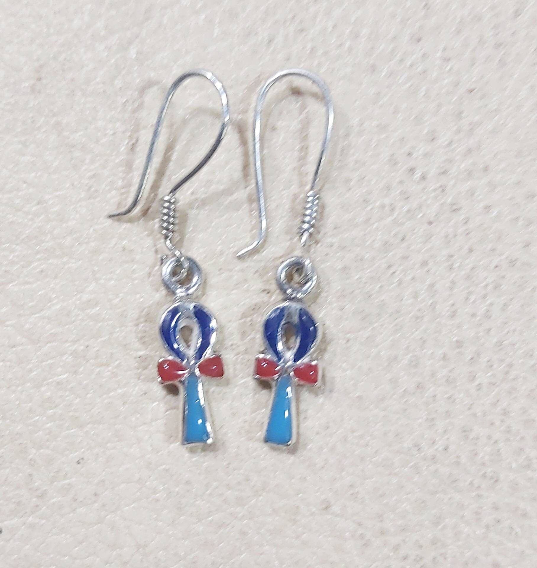 Handmade Egyptian Sterling Silver 925 Key of Life Jewlery Set( Earring-Bracelet-Ring) - Thumbnail 6