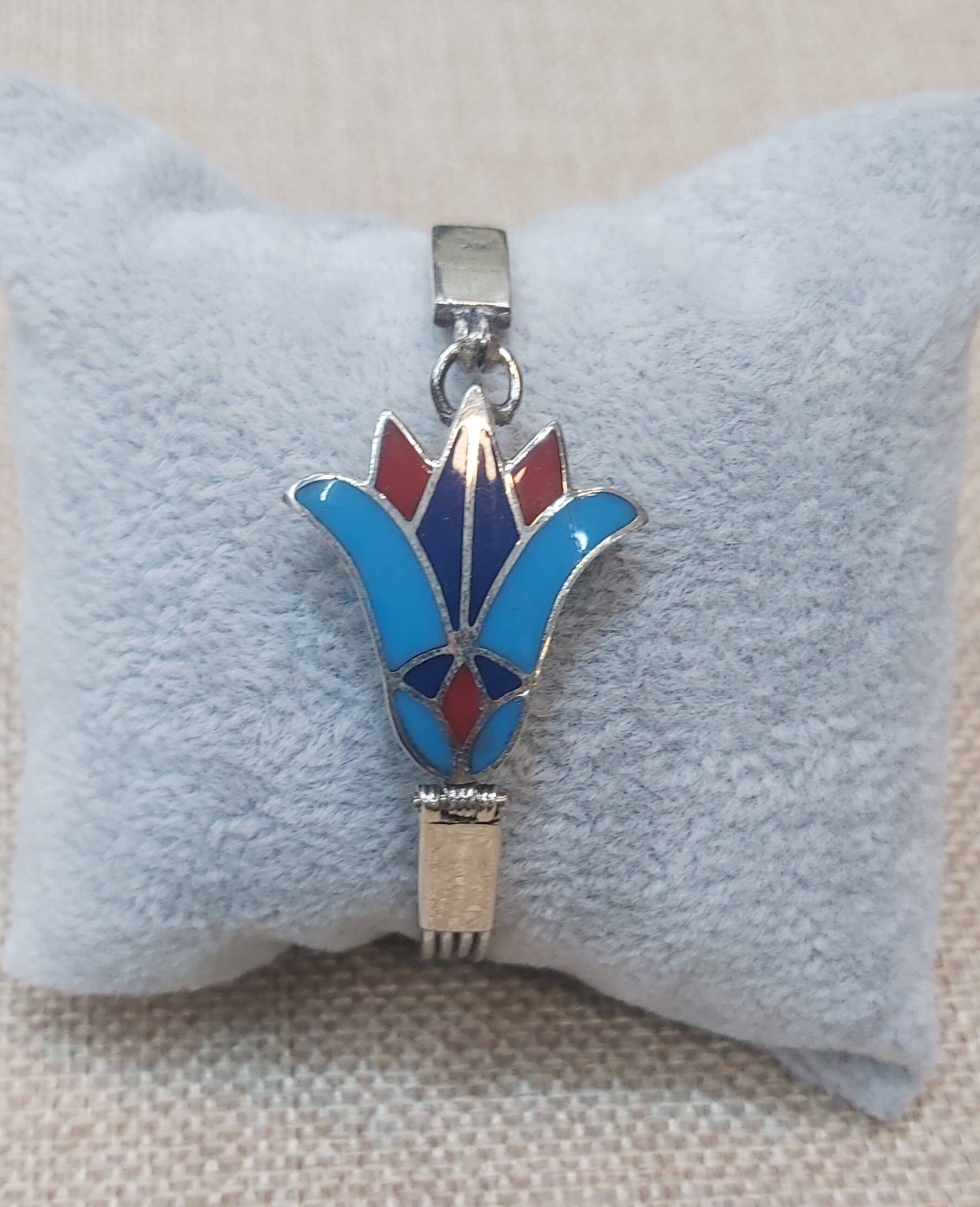 Egyptian Handmade Sterling Silver 925 Egyption Lotus flower Bangel.