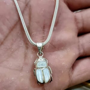 Egyptian Handmade Sterling Silver 925 Scarab.Beetle Khepri Silver Pendant
