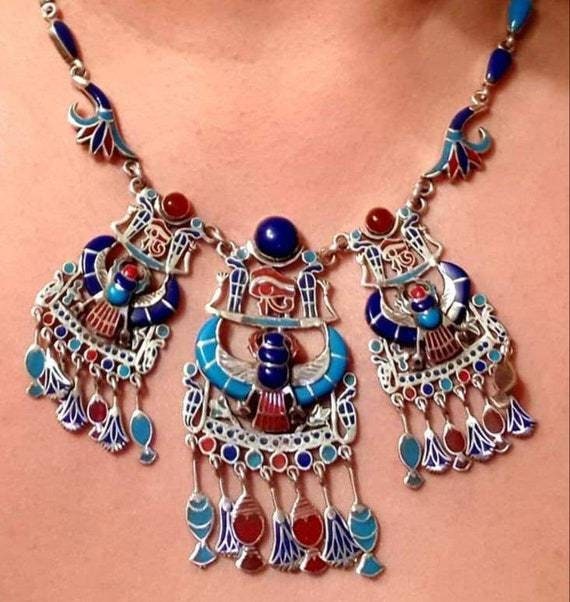 Egyptian Handmade Sterling Silver 925 Isis Necklace.Egyptian Jewelry.Women Necklace. - Thumbnail 2