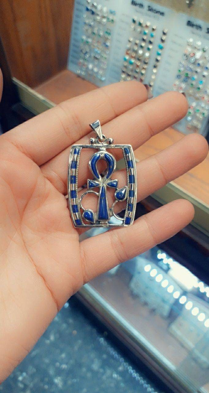 Egyptian Handmade Sterling Silver 925 Ankh Necklace - Thumbnail 3