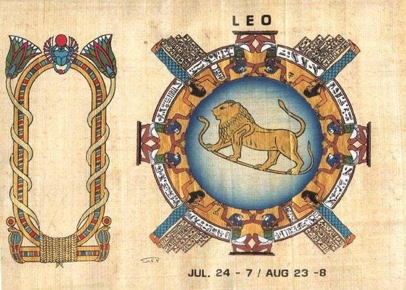 Original Papyrus Hand Painted Handmade Zodiac
