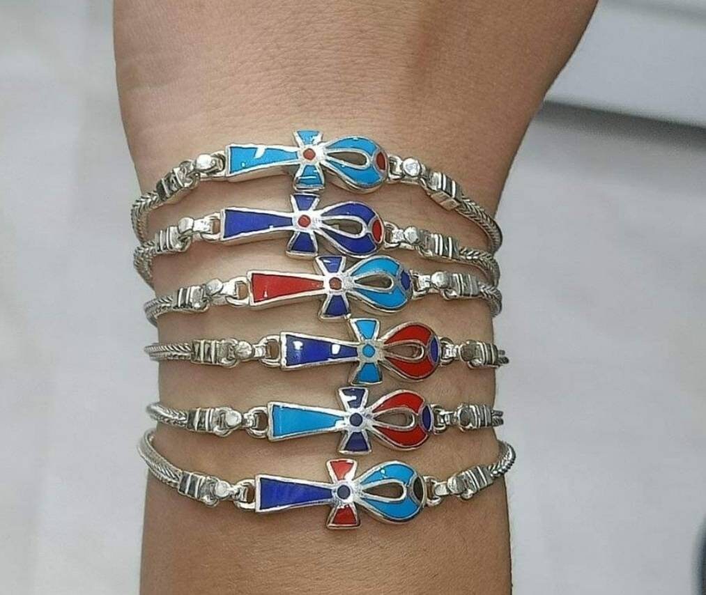 Handmade Egyptian Silver 925 Key of life Bracelet