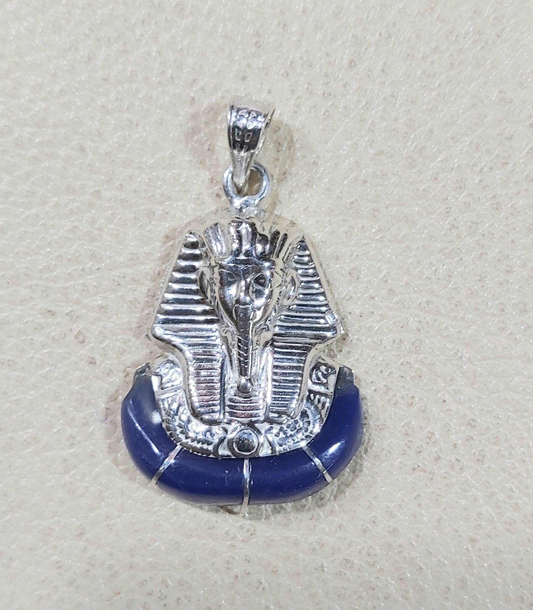 Handmade Egyptian Sterling Silver 925 Tutankhamun Mask Necklace - Thumbnail 4